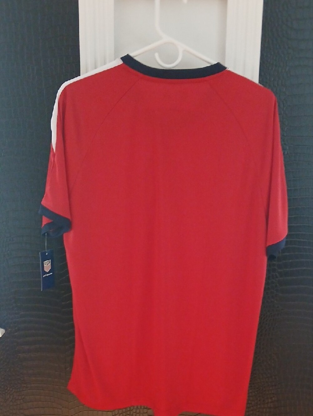 USA Red Soccer Jersey with V-Neck - Picture 2 of 4